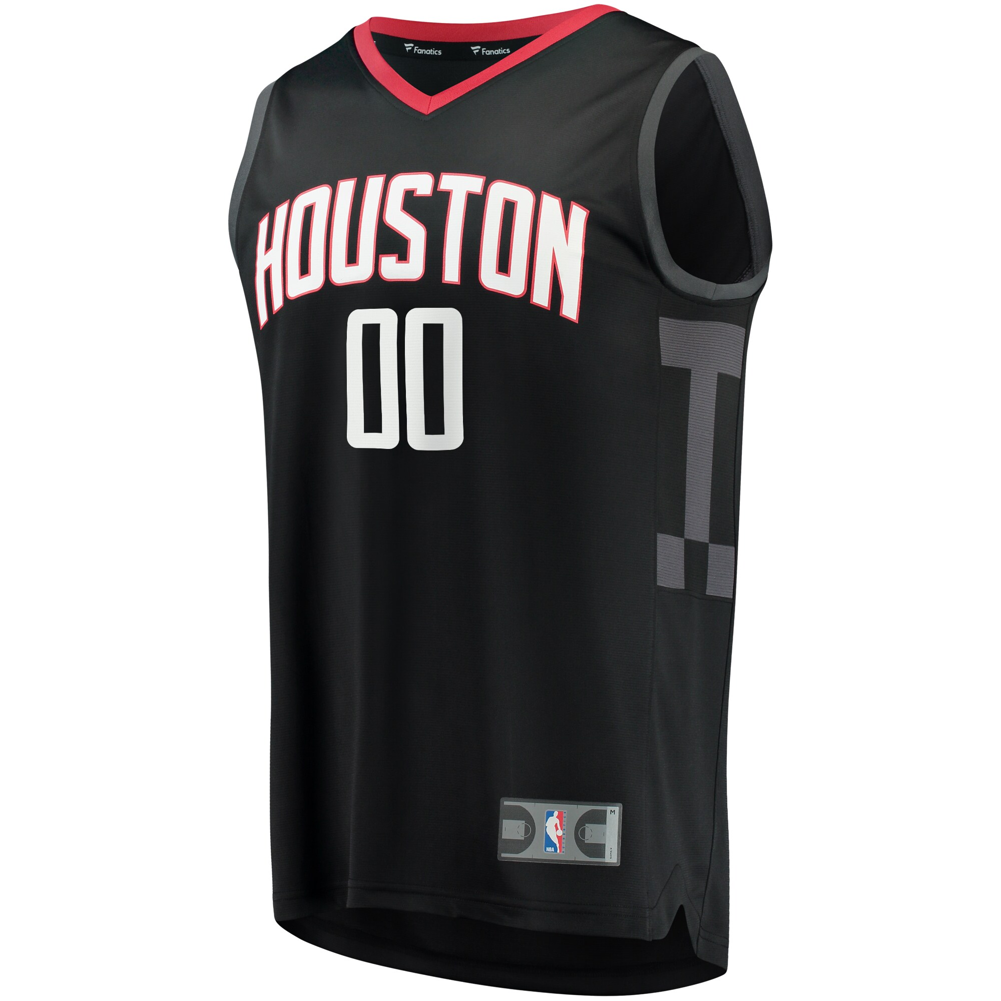 Alternative view of Houston Rockets Fanatics Youth Fast Break Custom Replica Basketball Jersey - Statement Edition - Black