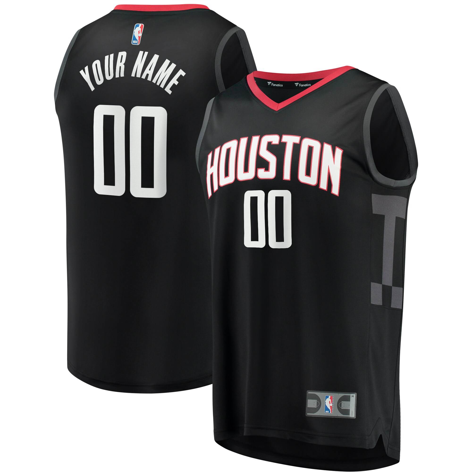 Houston Rockets Fanatics Youth Fast Break Custom Replica Basketball Jersey - Statement Edition - Black