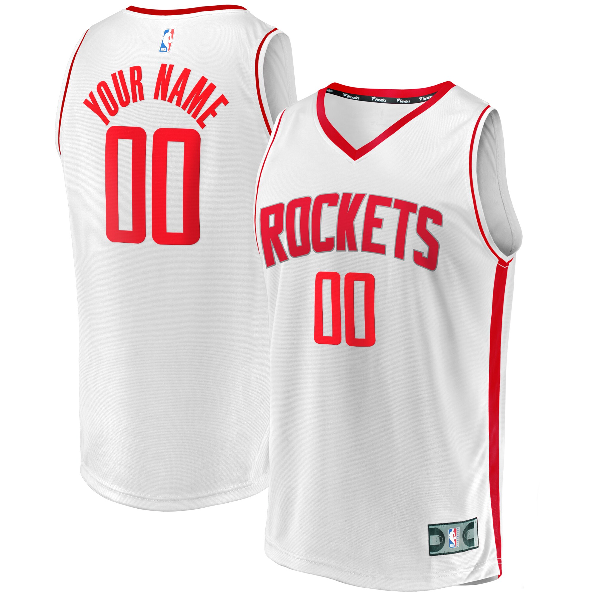 Houston Rockets Fanatics Youth Fast Break Replica Custom Basketball Jersey - Association Edition - White