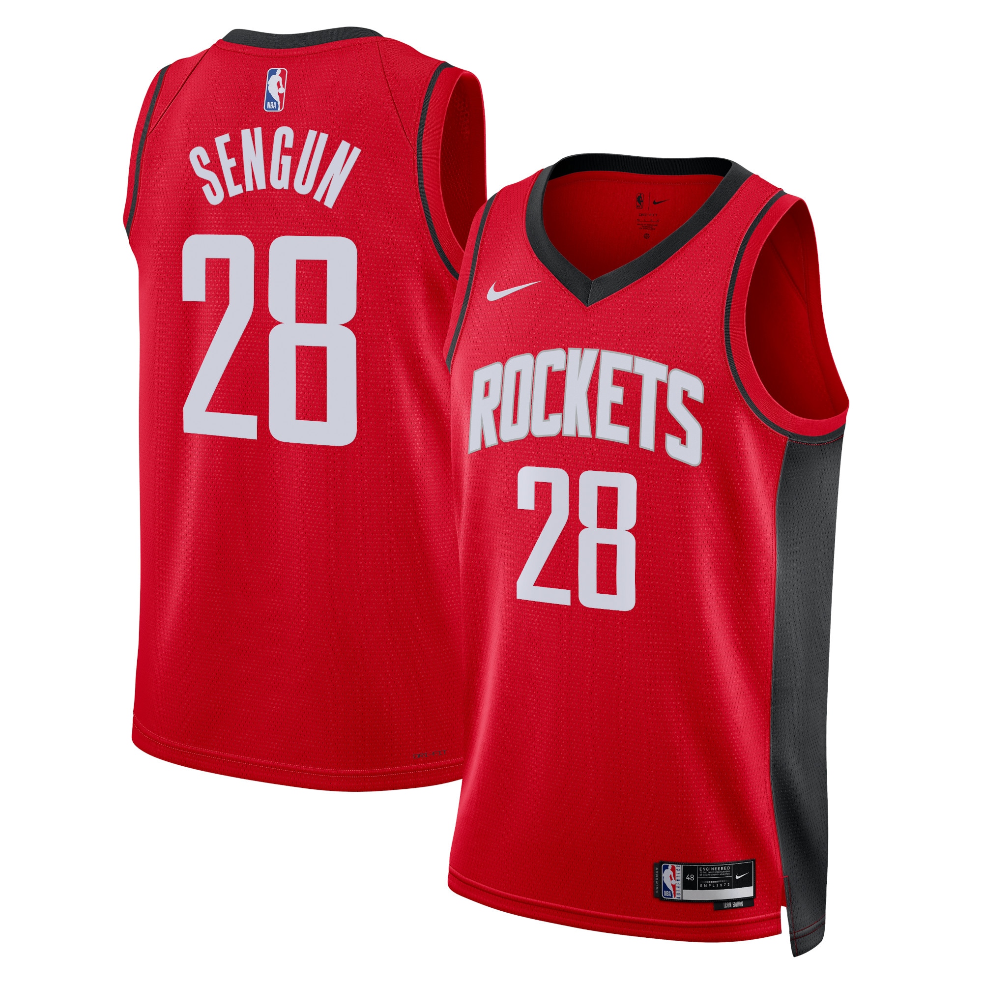 Houston Rockets Icon Edition Swingman Basketball Jersey - Red - Alperen Sengun - Unisex - JS488 