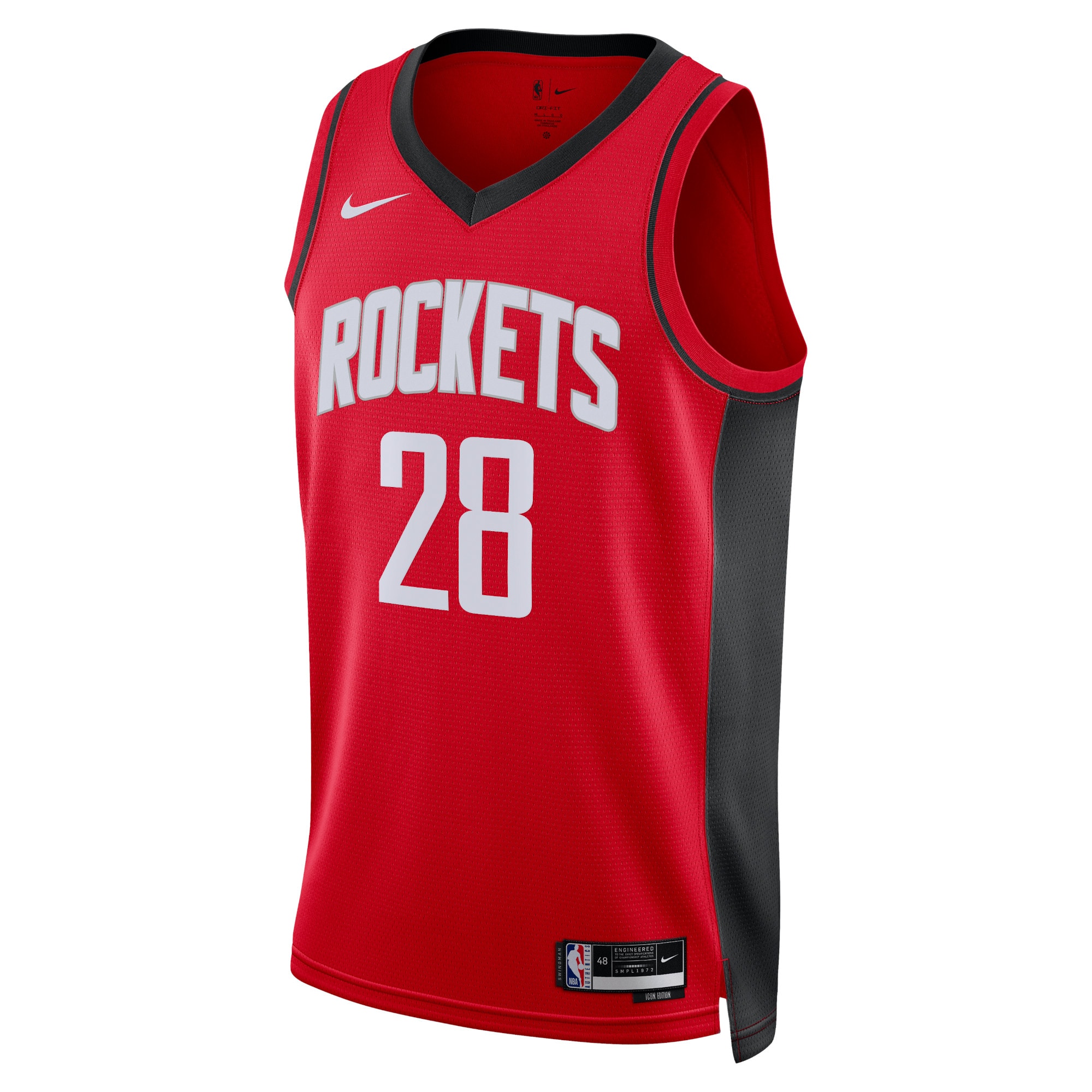 Alternative view of Houston Rockets Icon Edition Swingman Basketball Jersey - Red - Alperen Sengun - Unisex - JS488 