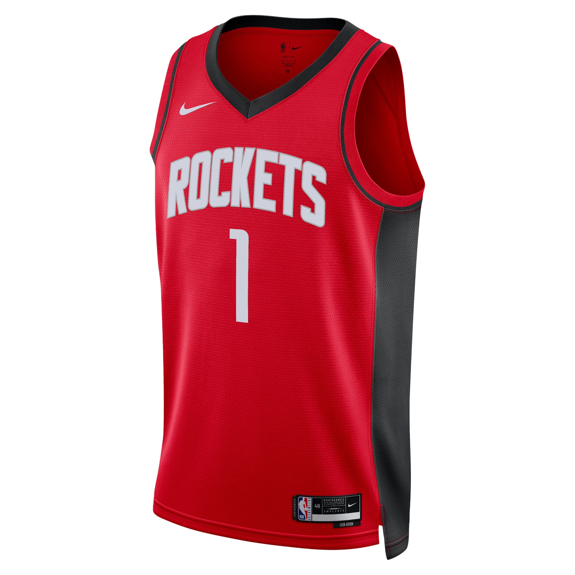 Alternative view of Houston Rockets Icon Edition Swingman Basketball Jersey - Red - Amen Thompson - Unisex - JS842 