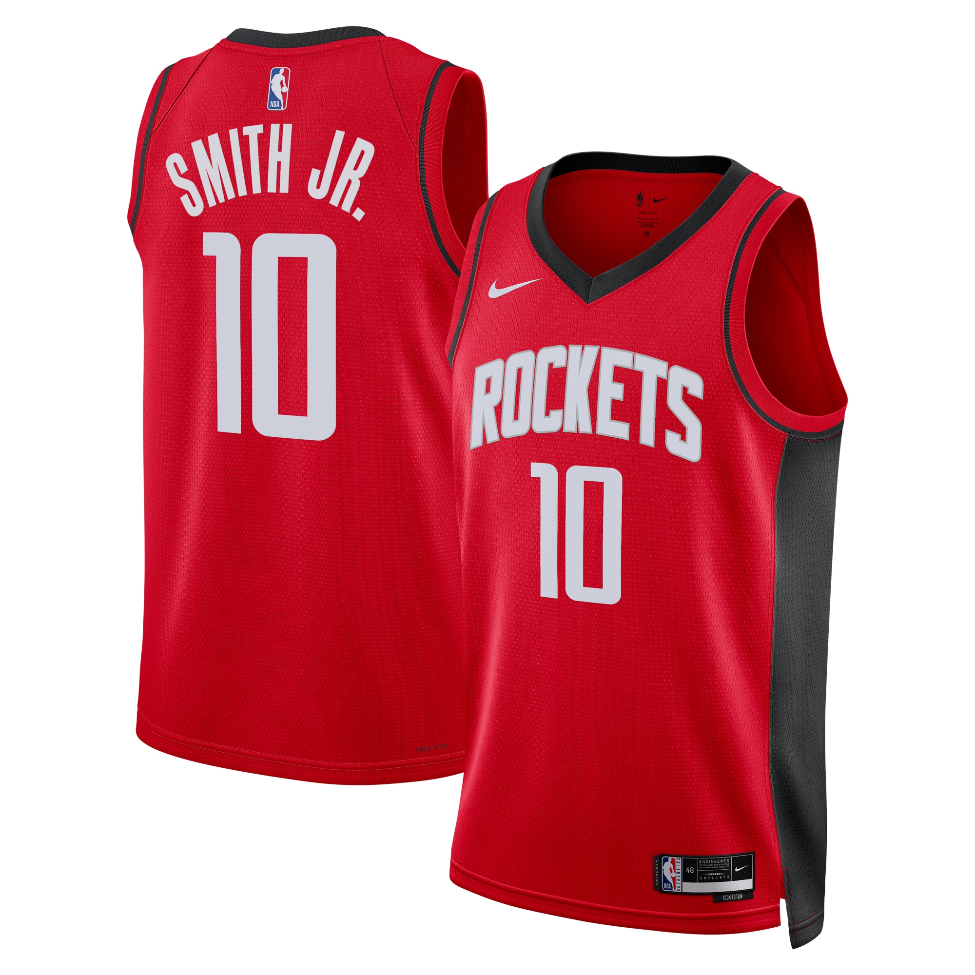 Houston Rockets Icon Edition Swingman Basketball Jersey - Red - Jabari Smith Jr. - Unisex - JS282 