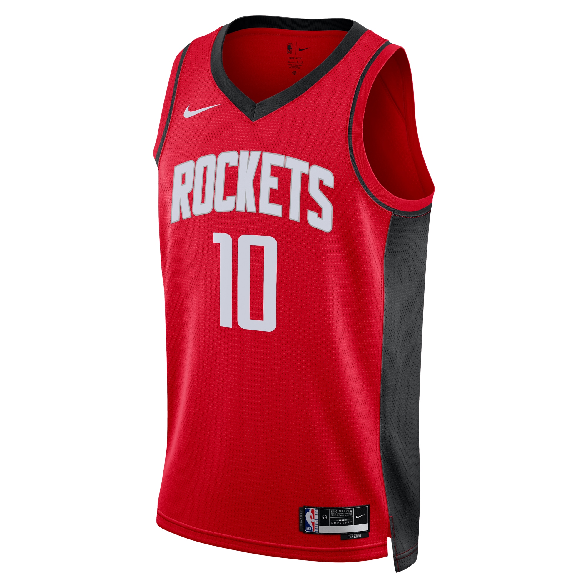 Alternative view of Houston Rockets Icon Edition Swingman Basketball Jersey - Red - Jabari Smith Jr. - Unisex - JS282 