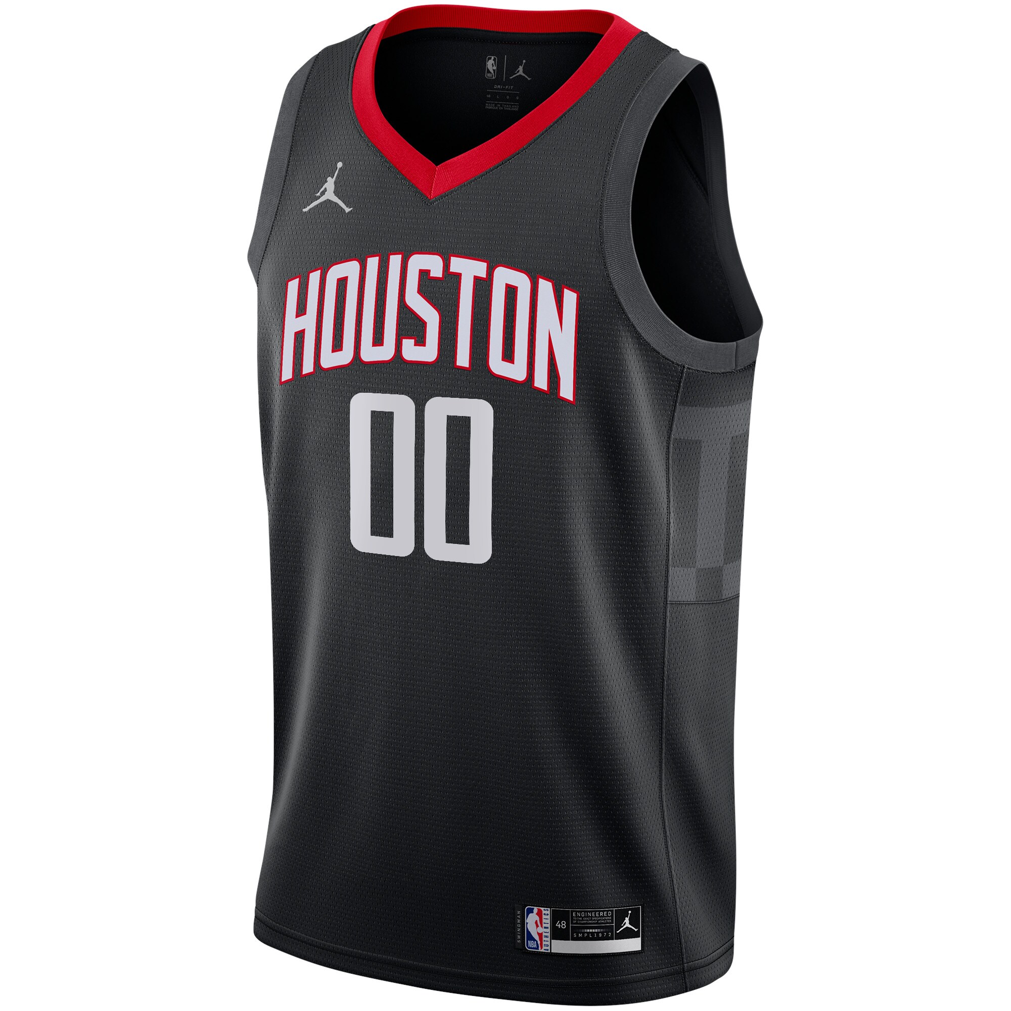 Alternative view of Houston Rockets Jordan Brand Swingman Custom Basketball Jersey - Statement Edition - Black