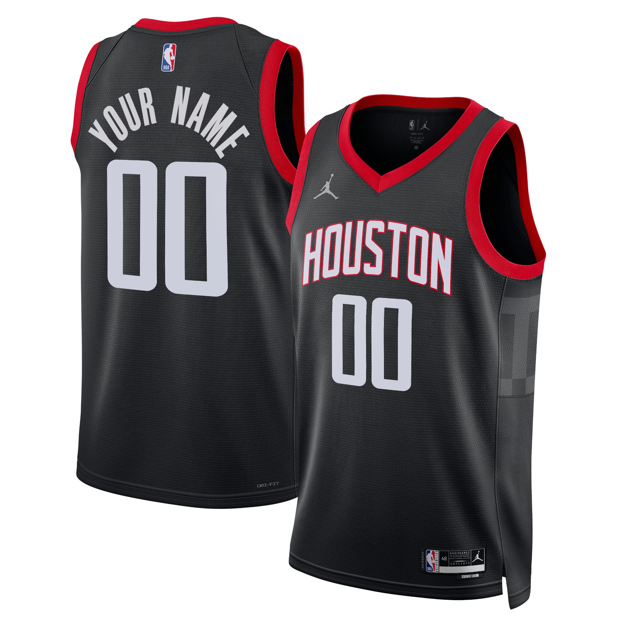 Houston Rockets Jordan Brand Unisex 2022/23 Swingman Custom Basketball Jersey - Statement Edition - Black