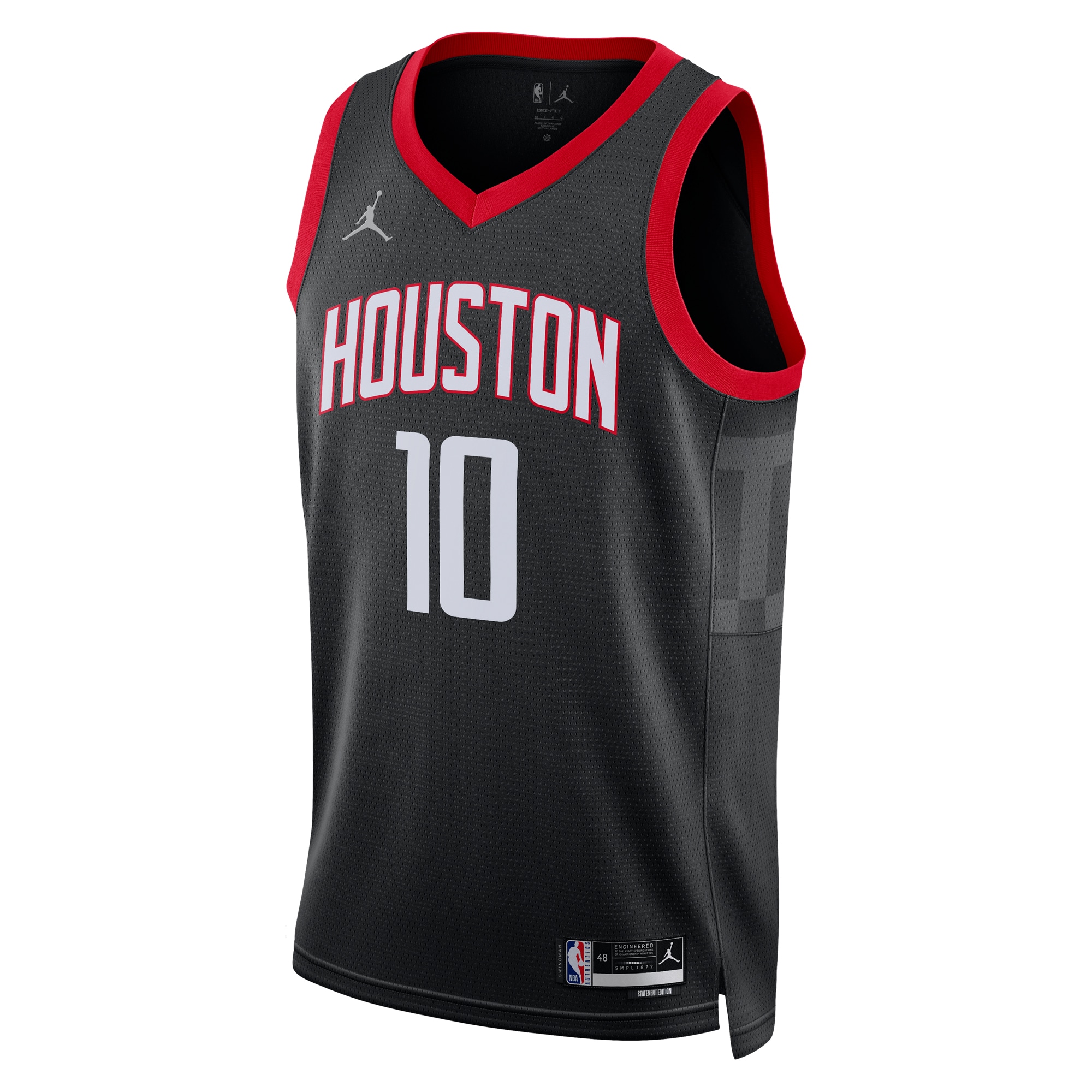 Alternative view of Houston Rockets Jordan Statement Edition Swingman Basketball Jersey - Black - Jabari Smith Jr. - Unisex - JS738 
