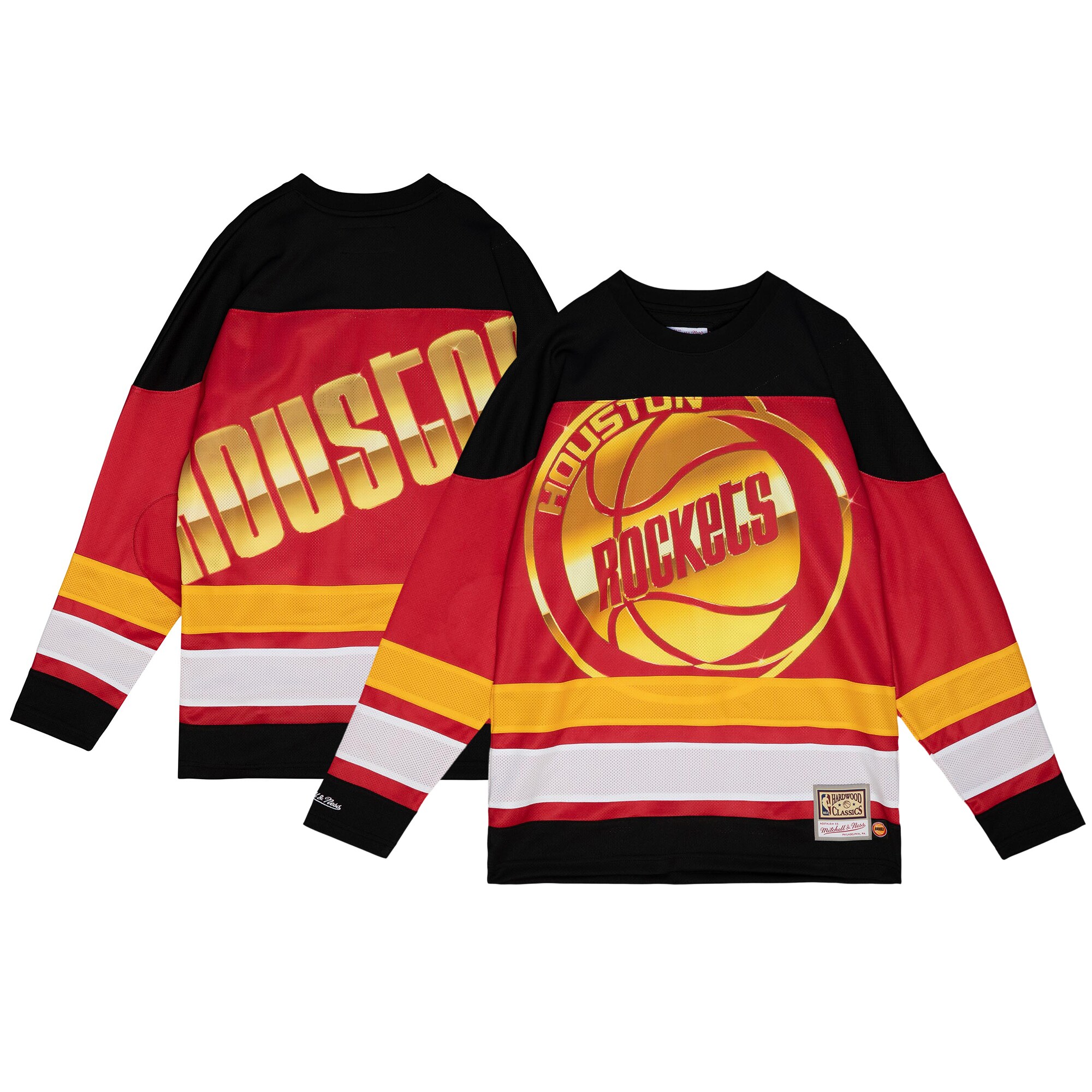 Houston Rockets Mitchell & Ness Women's Hardwood Classics Big Face 4.0 Hockey Basketball Jersey - Red
