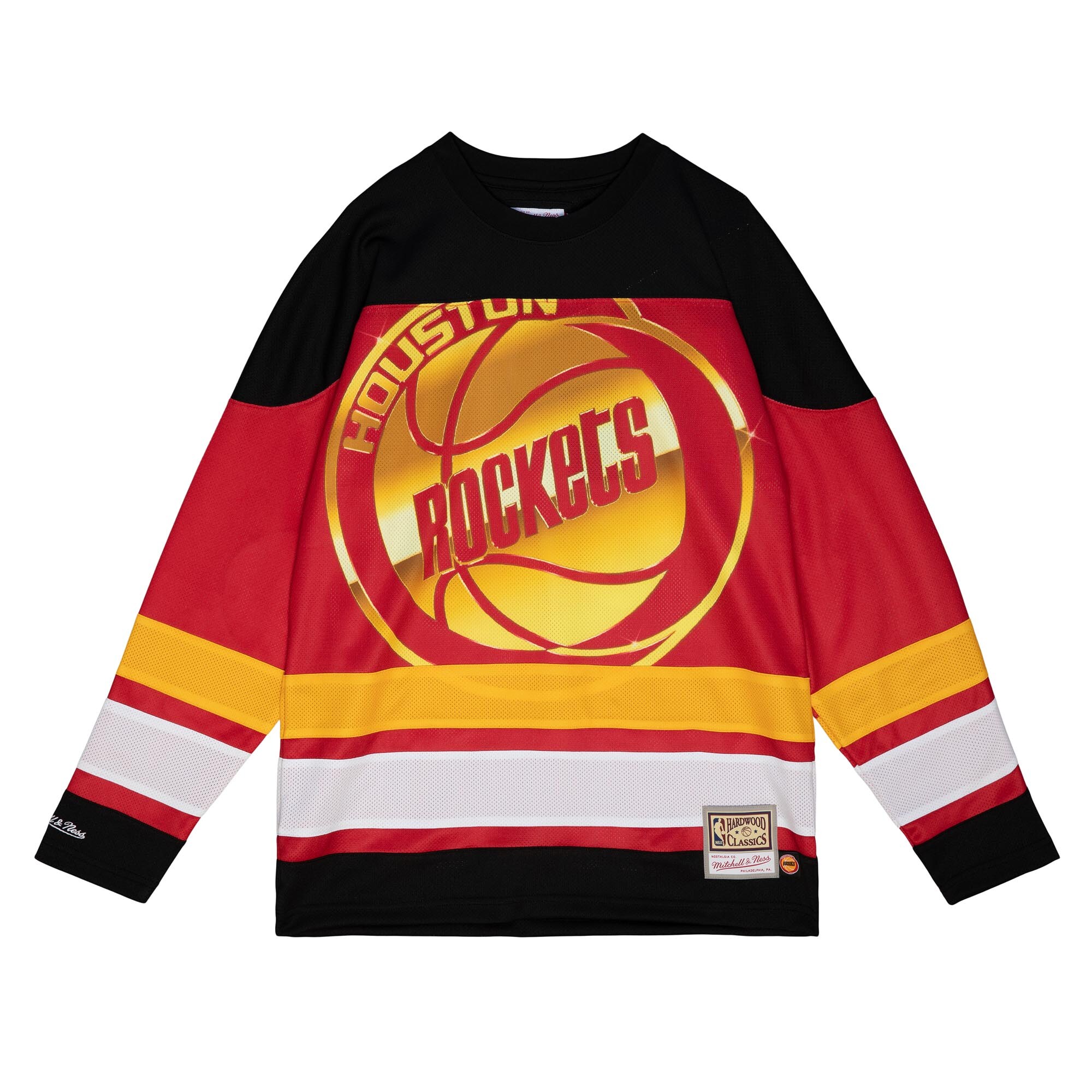 Alternative view of Houston Rockets Mitchell & Ness Women's Hardwood Classics Big Face 4.0 Hockey Basketball Jersey - Red
