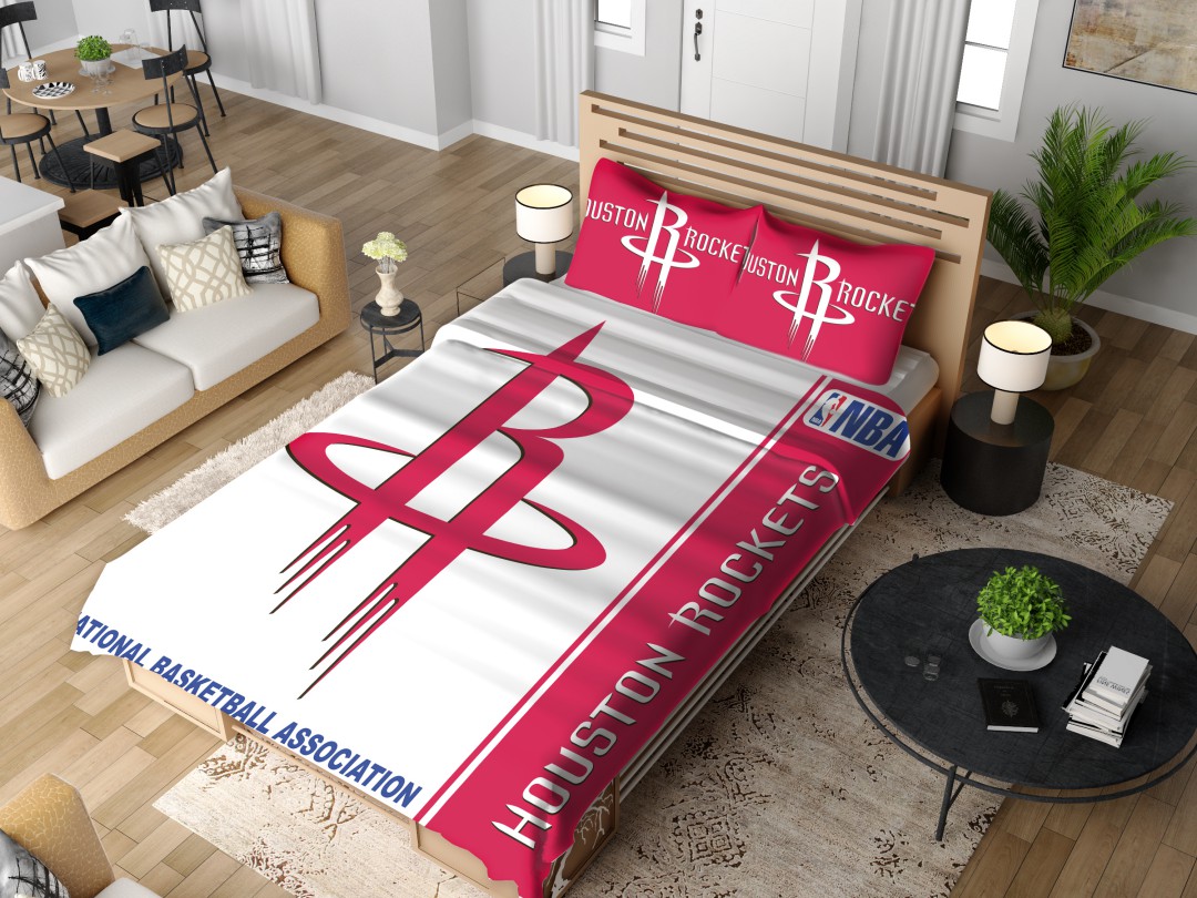 Alternative view of Houston Rockets NBA Basketball Bedding Set - Custom Bedding Set