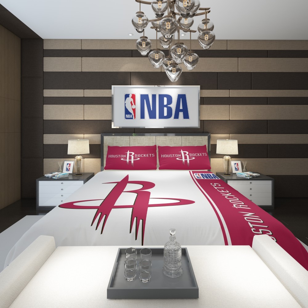 Alternative view of Houston Rockets NBA Basketball Comforter - Custom Bedding Set