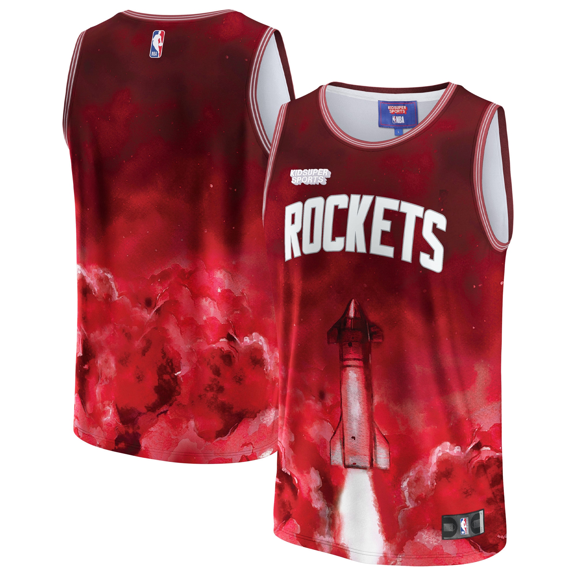 Houston Rockets Nba & Kidsuper Studios By Fanatics Unisex Hometown Basketball Jersey - Red