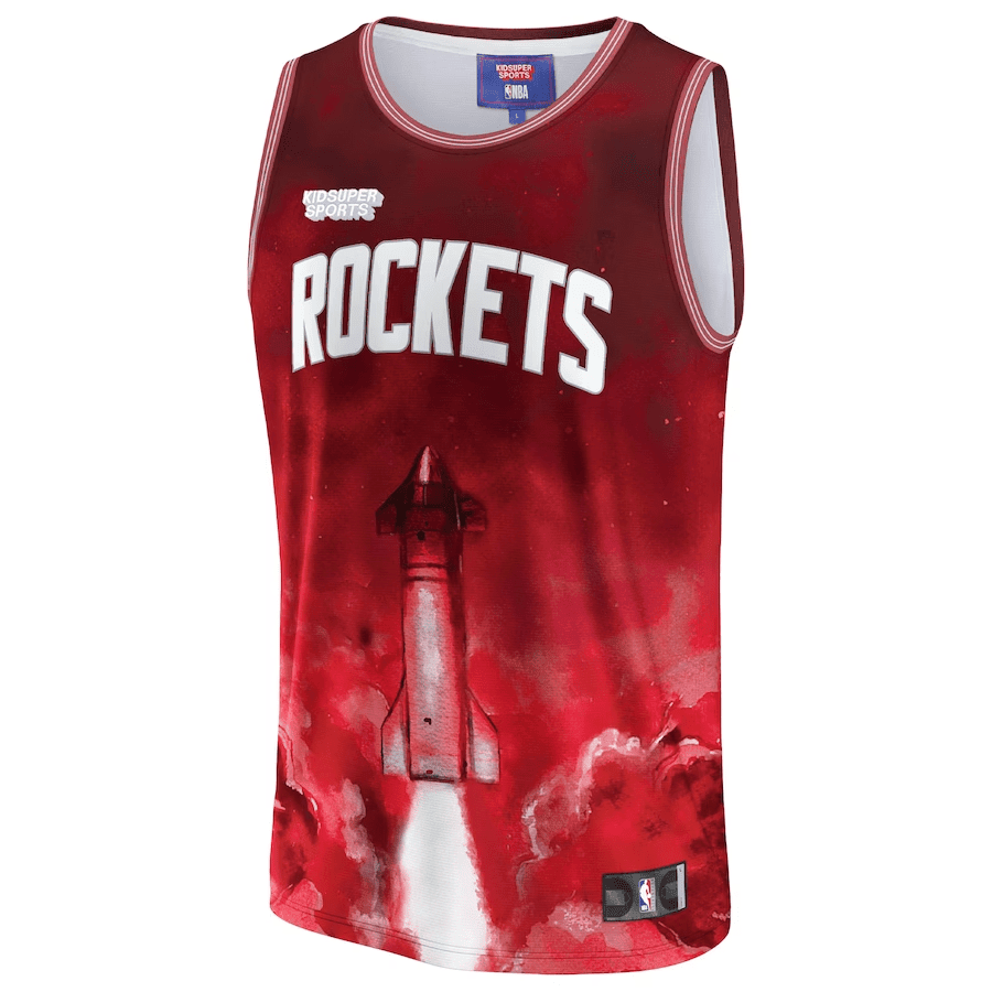 Alternative view of Houston Rockets NBA & KidSuper Studios Unisex Hometown Basketball Jersey - Red - JS268 