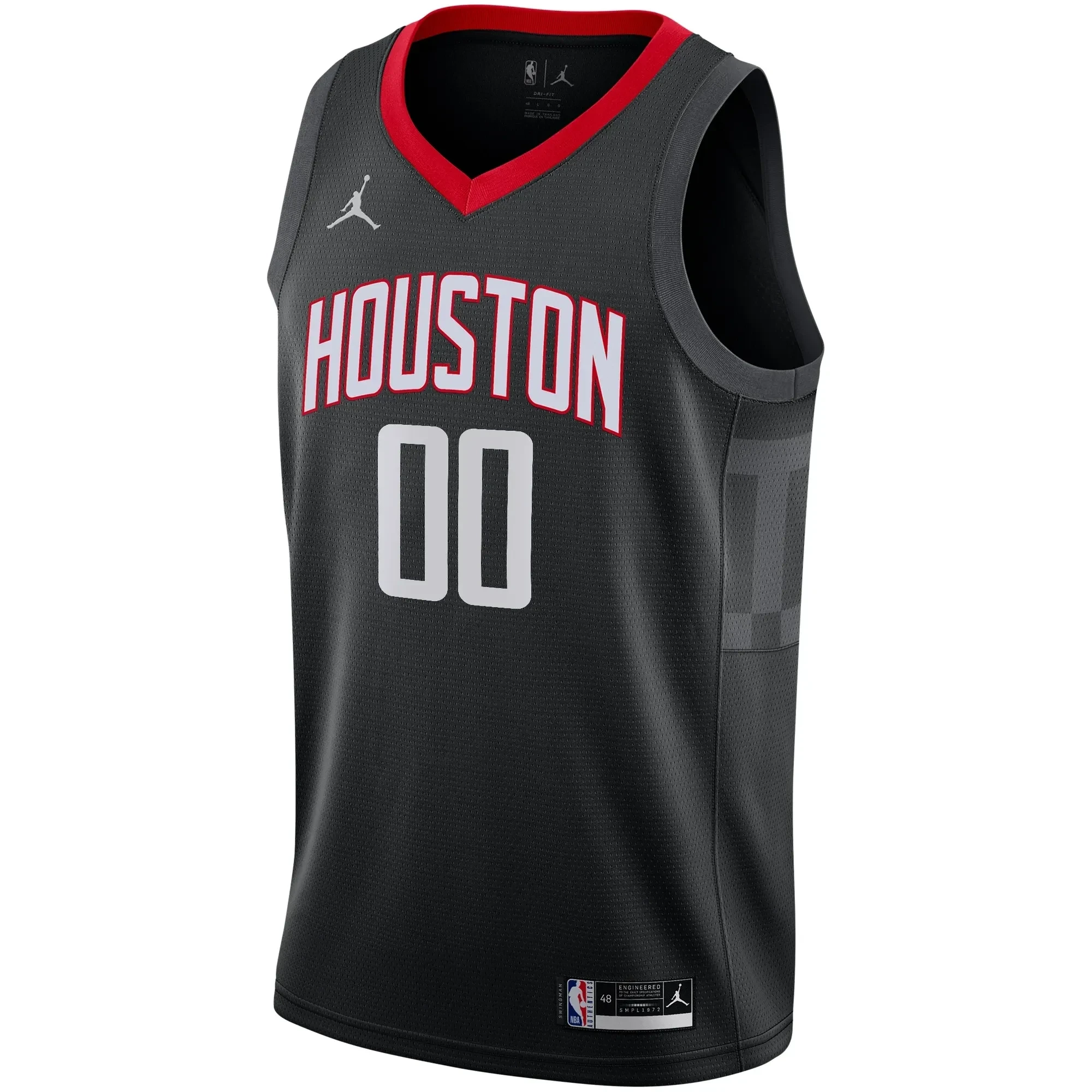 Alternative view of Houston Rockets Swingman Custom Basketball Jersey - Statement Edition - Black - JS859 
