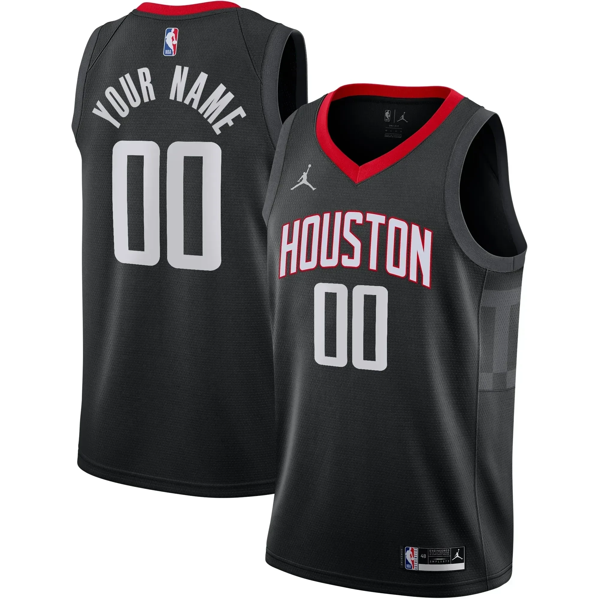 Houston Rockets Swingman Custom Basketball Jersey - Statement Edition - Black - JS859 