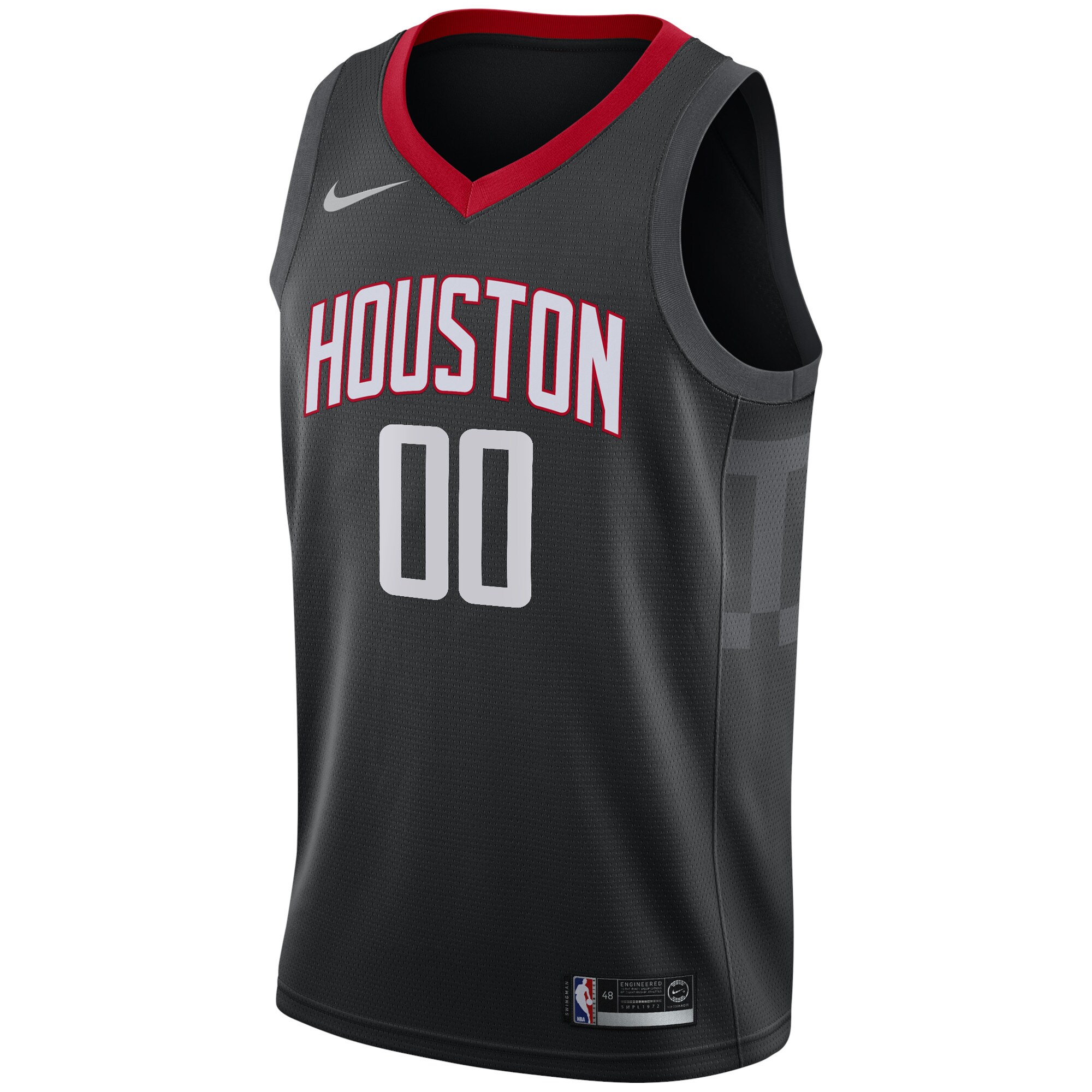Alternative view of Houston Rockets Swingman Custom Basketball Jersey Black - Statement Edition