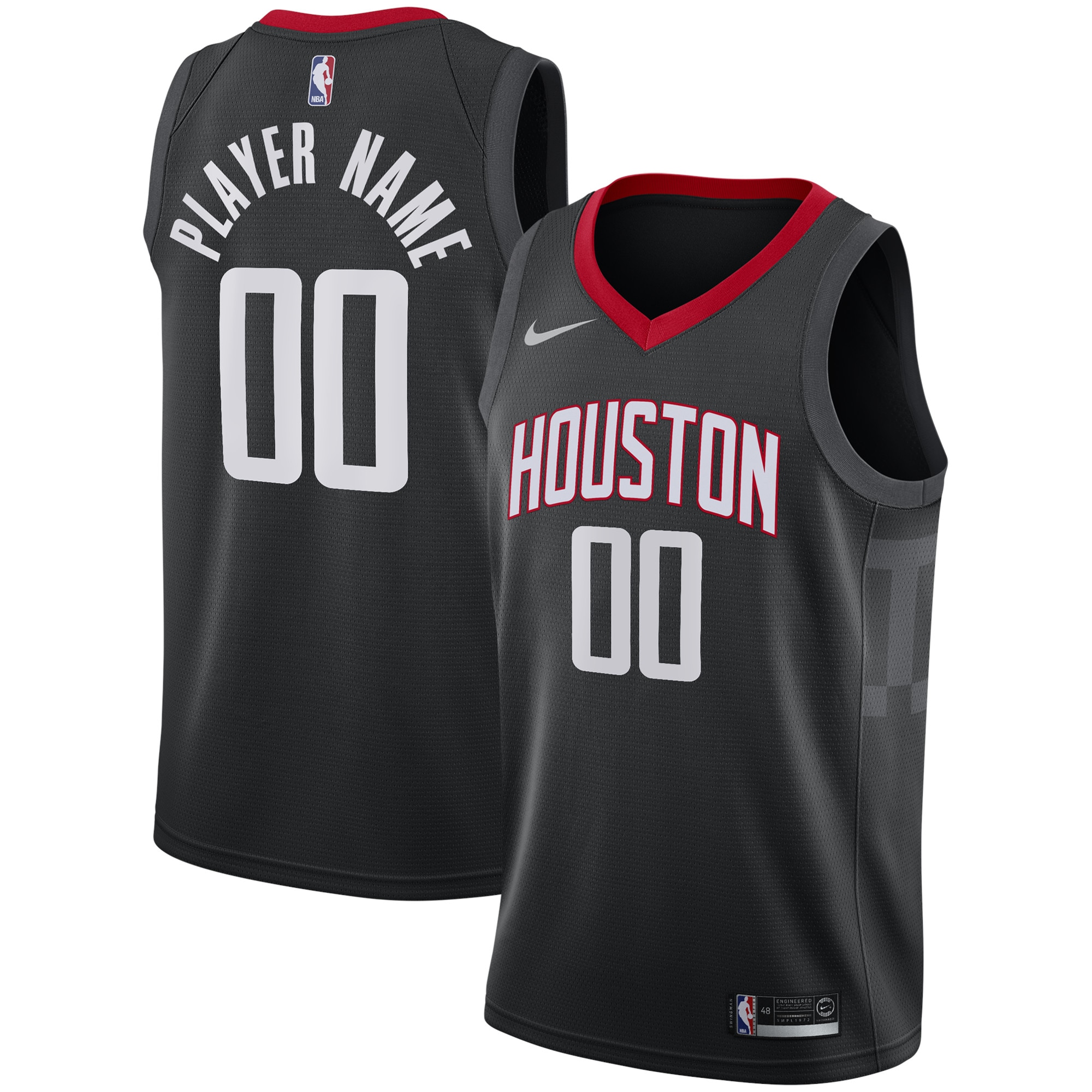Houston Rockets Swingman Custom Basketball Jersey Black - Statement Edition