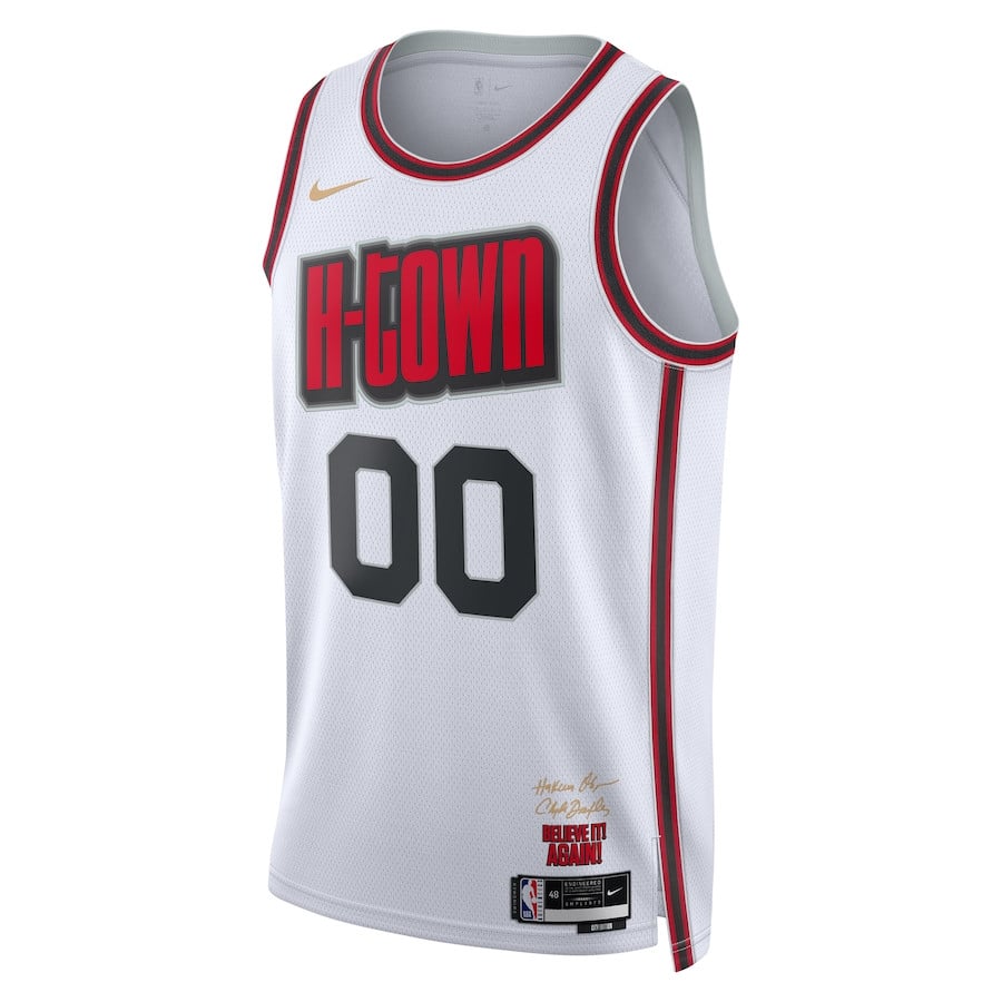 Alternative view of Houston Rockets Unisex 2024/25 Custom Swingman Basketball Jersey - City Edition - White - JS486 