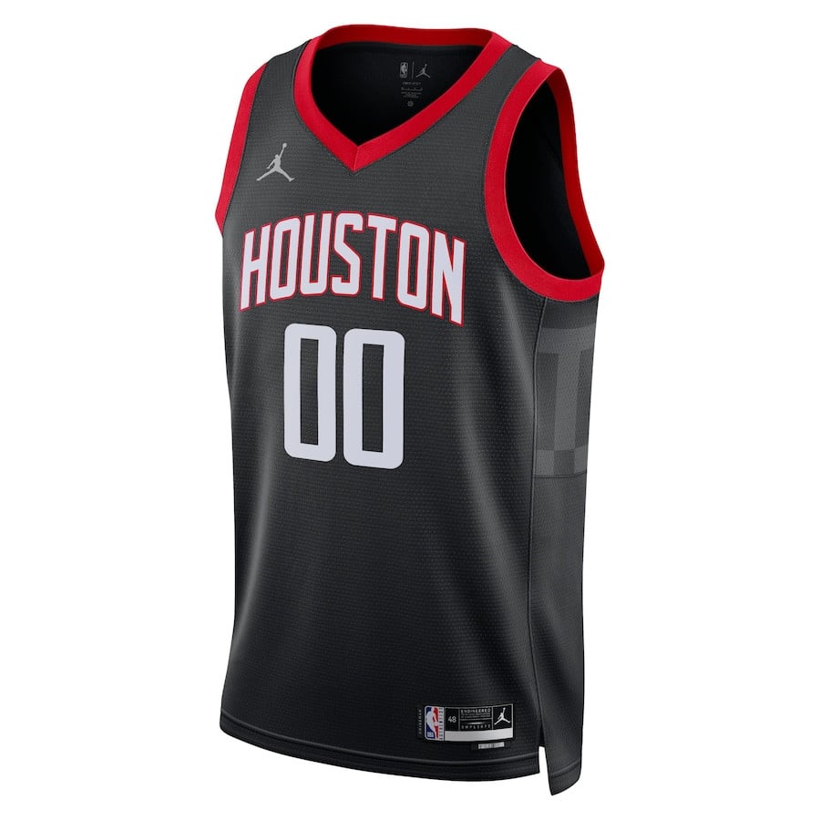 Alternative view of Houston Rockets Unisex 2024/25 Swingman Custom Basketball Jersey - Statement Edition - Black - JS569 