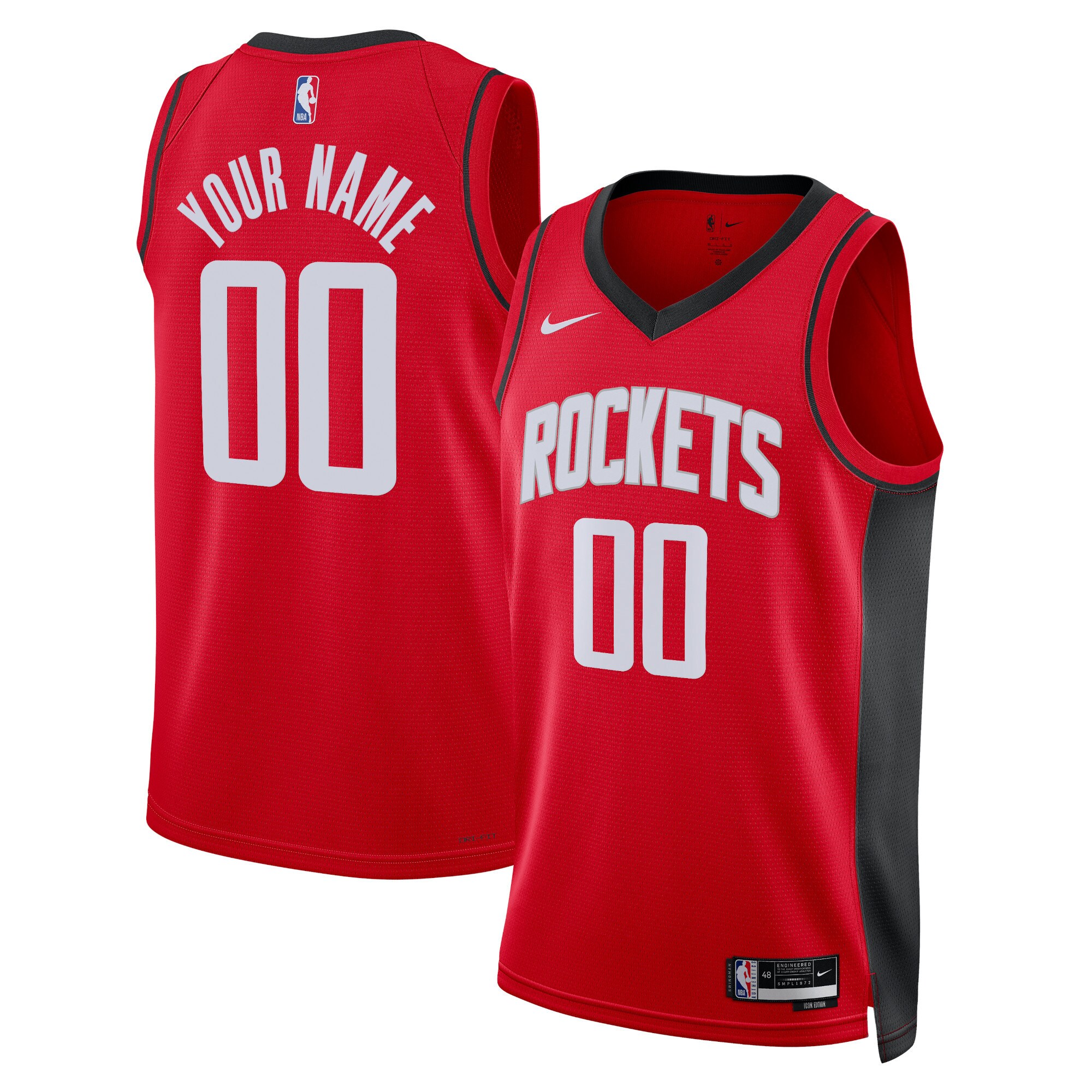 Houston Rockets Unisex Swingman Custom Basketball Jersey Red - Icon Edition