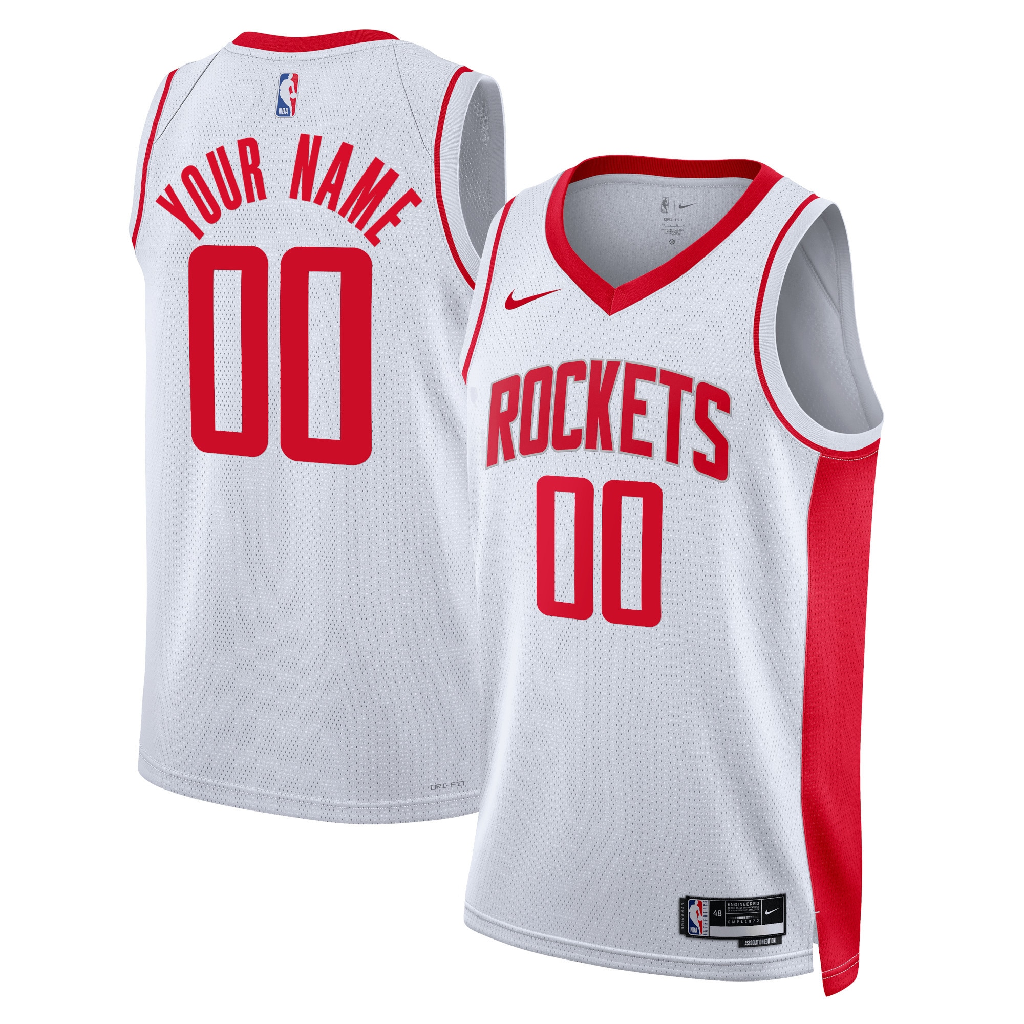 Houston Rockets Unisex Swingman Custom Basketball Jersey White - Association Edition