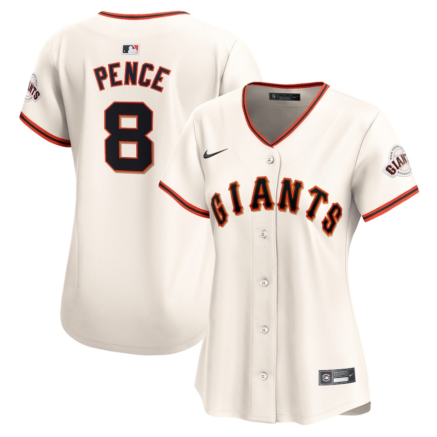Hunter Pence 8 San Francisco Giants Women Home Limited Player Baseball Jersey - Cream 