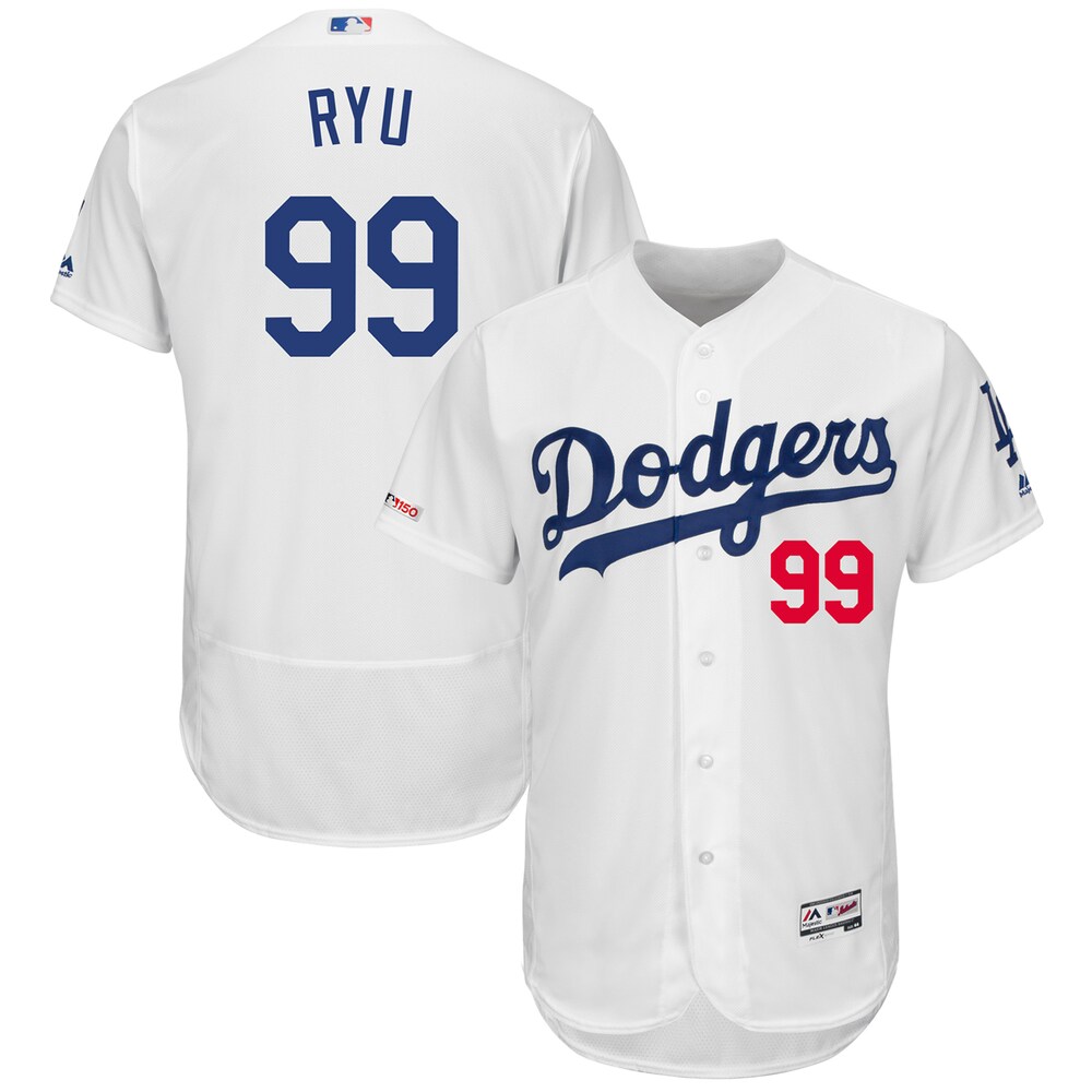 Hyun-jin Ryu Los Angeles Dodgers Majestic Home Flex Base Collection Player Baseball Jersey - White