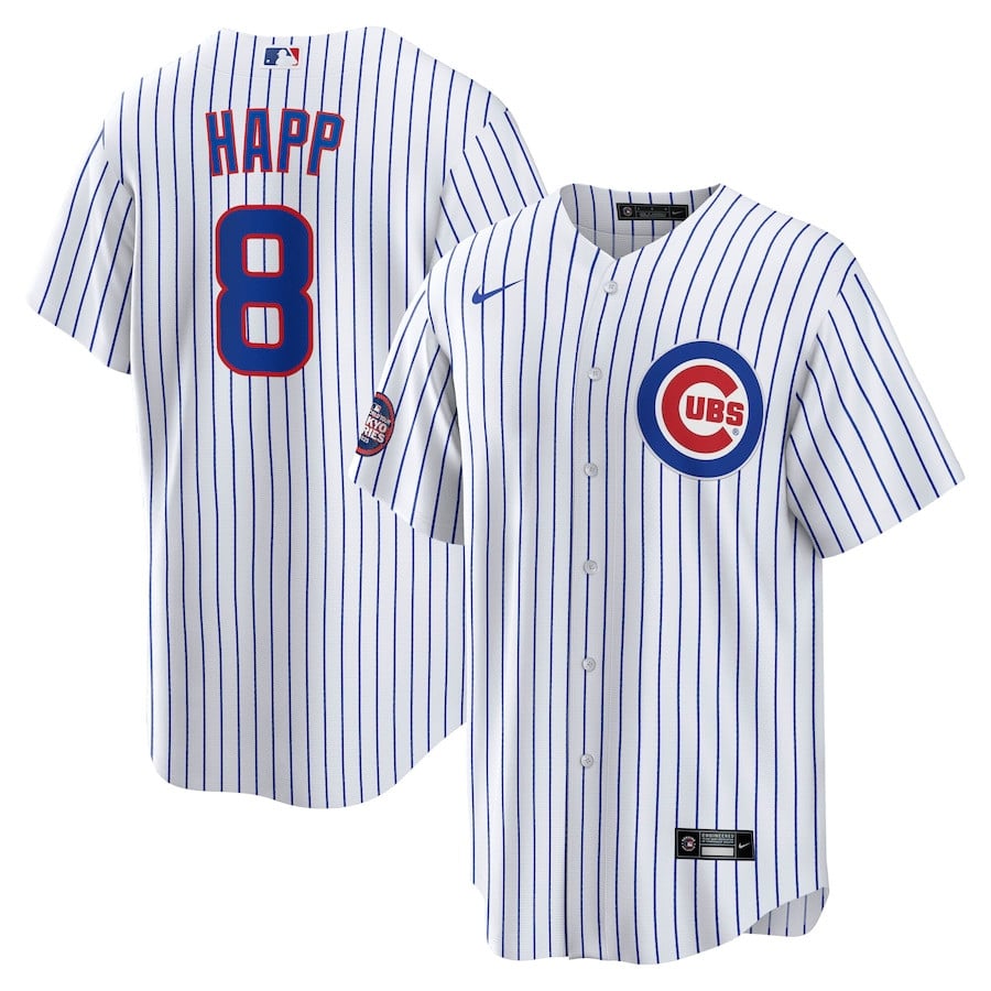 Ian Happ 8 Chicago Cubs 2025 MLB World Tour: Tokyo Series Home Player Men Jersey - White