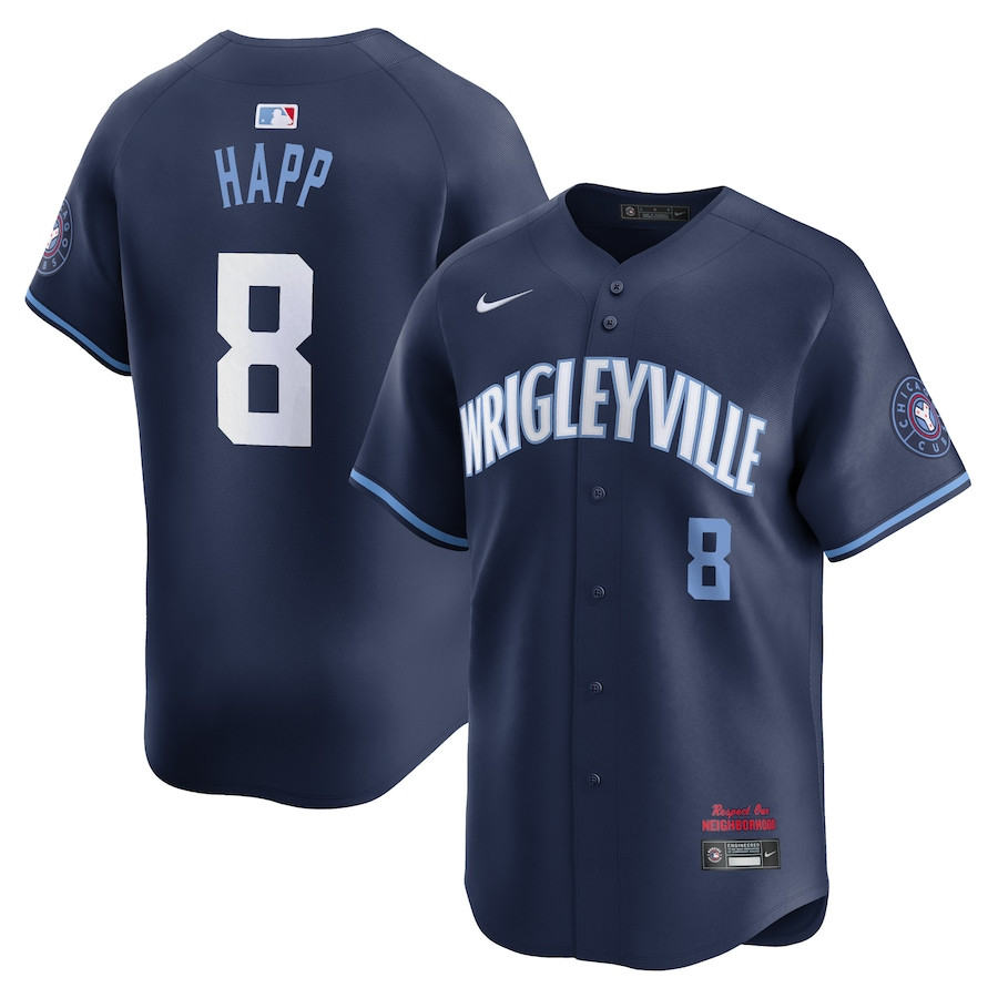 Ian Happ 8 Chicago Cubs City Connect Limited Men Baseball Jersey - Navy