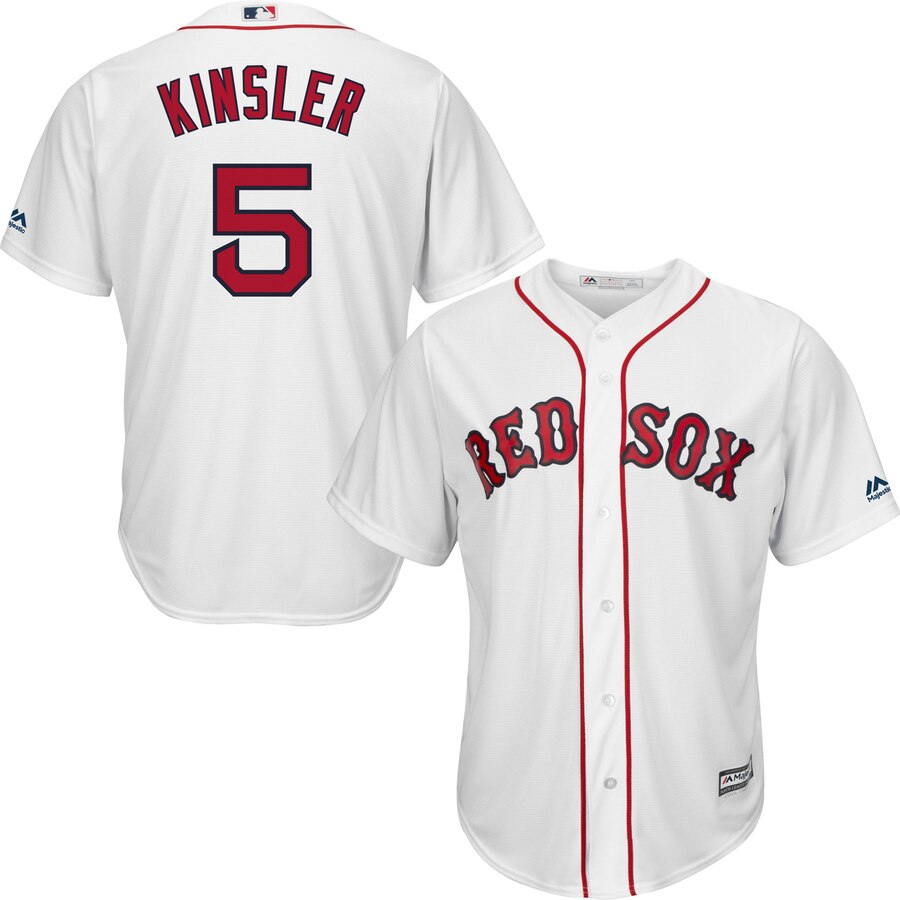 Ian Kinsler Boston Red Sox Majestic Home Official Cool Base Player Baseball Jersey – White
