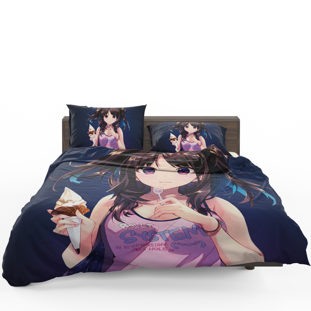 Ice Cream Desert Anime Girl Bedding Set - Custom Bedding Set
