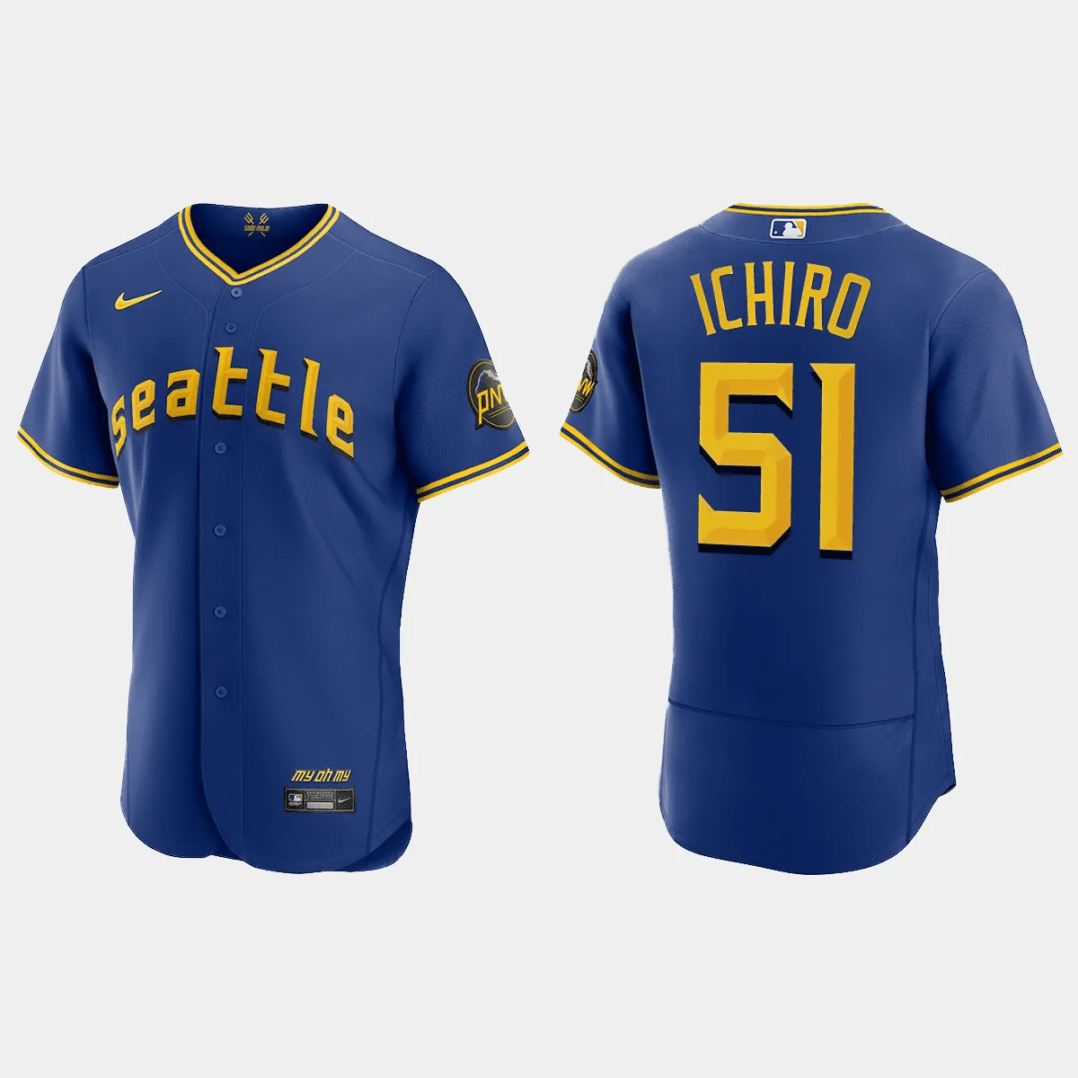 Ichiro Suzuki 51 Seattle Mariners 2023 City Connect Elite Baseball Jersey - Royal 