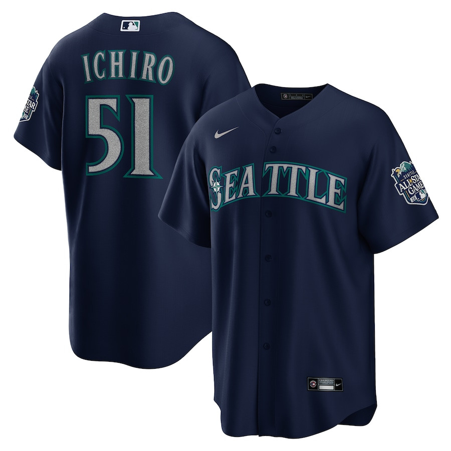 Ichiro Suzuki 51 Seattle Mariners Alternate Men Baseball Jersey - Navy 
