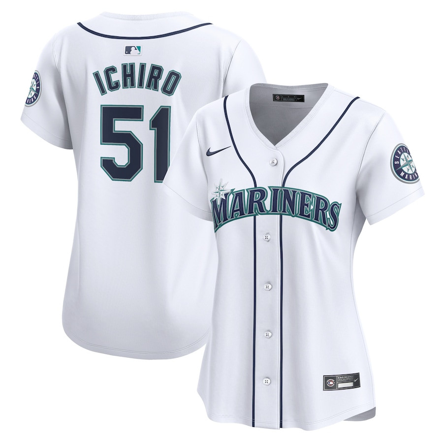 Ichiro Suzuki 51 Seattle Mariners Women Home Limited Player Baseball Jersey - White 