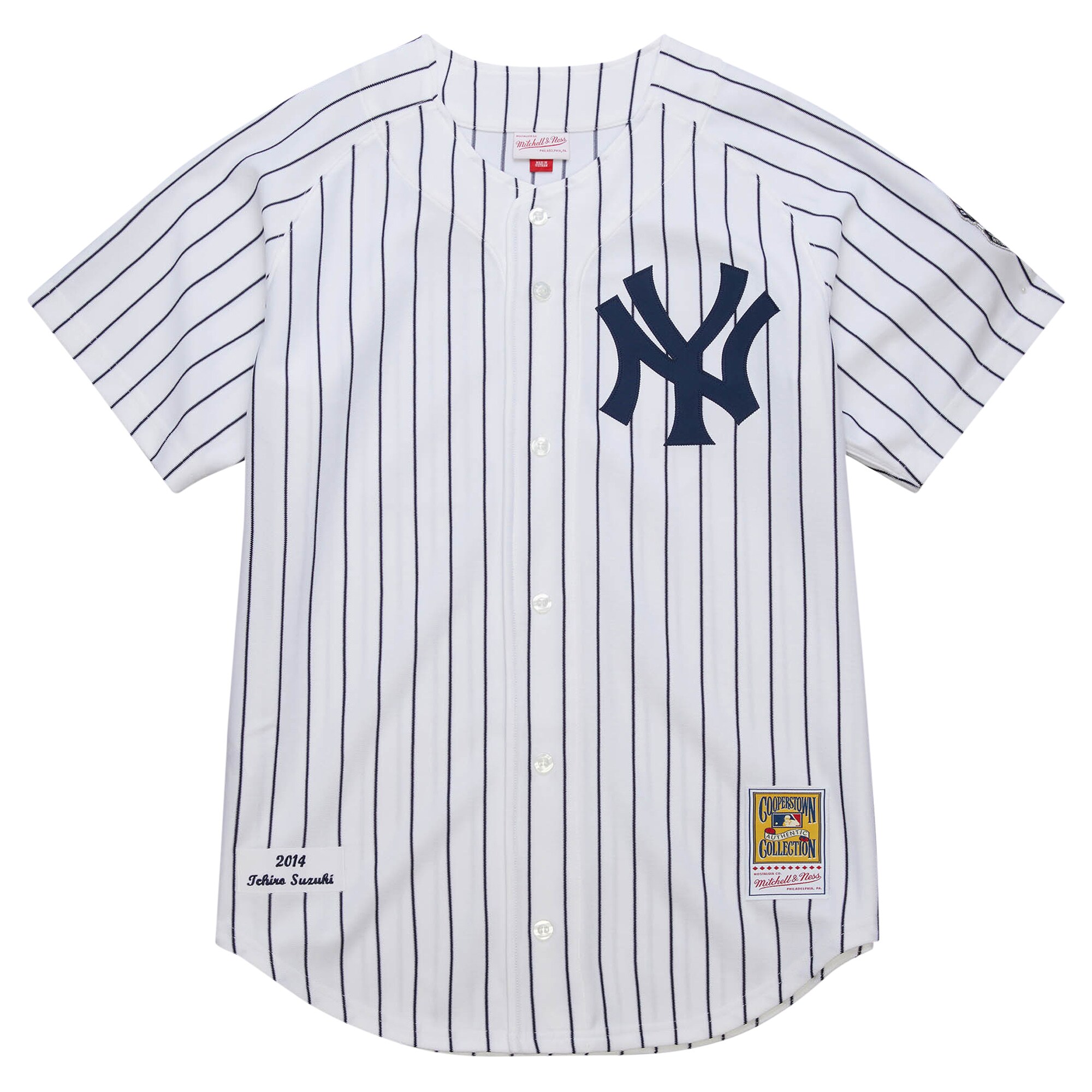 Alternative view of Ichiro Suzuki New York Yankees Mitchell & Ness 2014 Cooperstown Collection Authentic Throwback Baseball Jersey - White