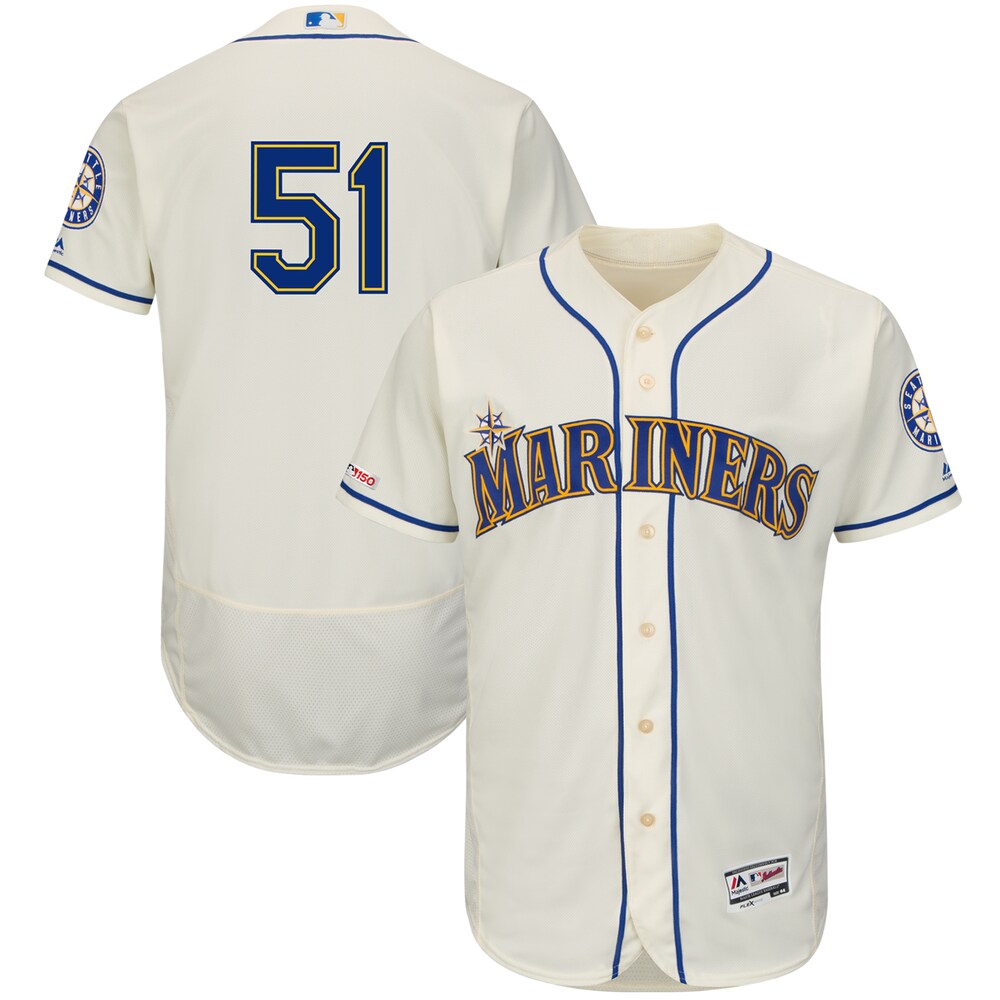 Ichiro Suzuki Seattle Mariners Majestic Alternate Flex Base Collection Player Baseball Jersey - Cream