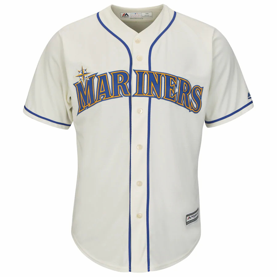 Alternative view of Ichiro Suzuki Seattle Mariners Majestic Official Cool Base Player Baseball Jersey - Cream
