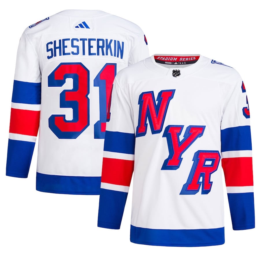 Igor Shesterkin 31 New York Rangers 2024 Stadium Series Primegreen Men Hockey Jersey - White - JS340 
