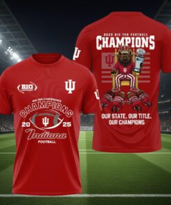 Indiana Hoosiers Big Ten Championship 2025 3D Shirt, Our State Our Title Our Champion 3D Shirt