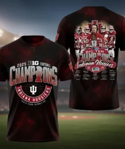 Indiana Hoosiers Big Ten Championship 2025 3D Shirt, IU Football Big 10 Champs 3D Shirt