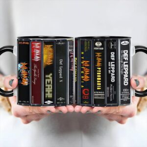 Def Leppard Albums Cassette Retro Collection Accent Mug