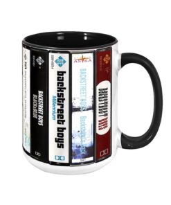 Alternative view of Backstreet Boys Albums Cassette Collection Retro Accent Edge-to-Edge Printed Mug