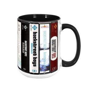 Alternative view of Backstreet Boys Albums Cassette Collection Retro Accent Edge-to-Edge Printed Mug