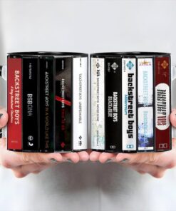 Backstreet Boys Albums Cassette Collection Retro Accent Edge-to-Edge Printed Mug