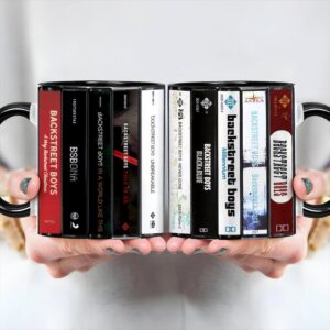 Backstreet Boys Albums Cassette Collection Retro Accent Edge-to-Edge Printed Mug
