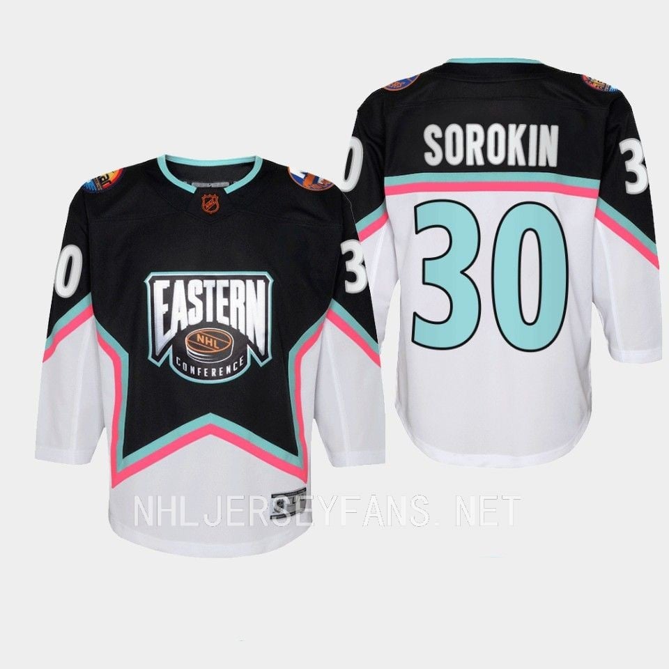 Alternative view of Ilya Sorokin 30 New York Islanders 2023 All-Star Game Hockey Jersey Black Equipment - JS664 