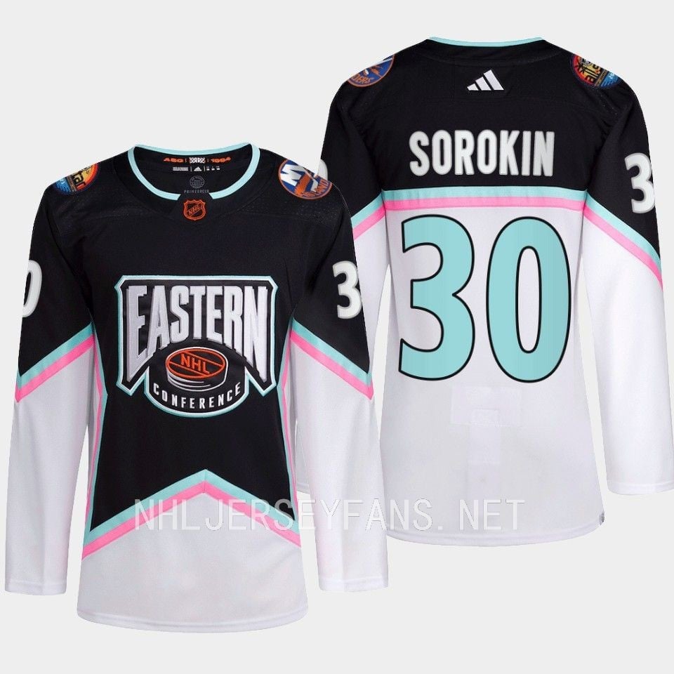 Ilya Sorokin 30 New York Islanders Black Hockey Jersey 2023 All-Star Eastern Conference - JS826 