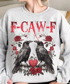 Alternative view of Retro Raven Anti Valentine, Trendy F-Caw-F Crow, Gothic Dark Romance, Galentine’s Day Clipart, Anti Love Valentine Shirt