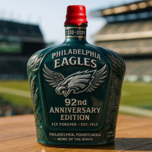2025 Philadelphia Eagles 92Nd Anniversary Whiskey Bottle