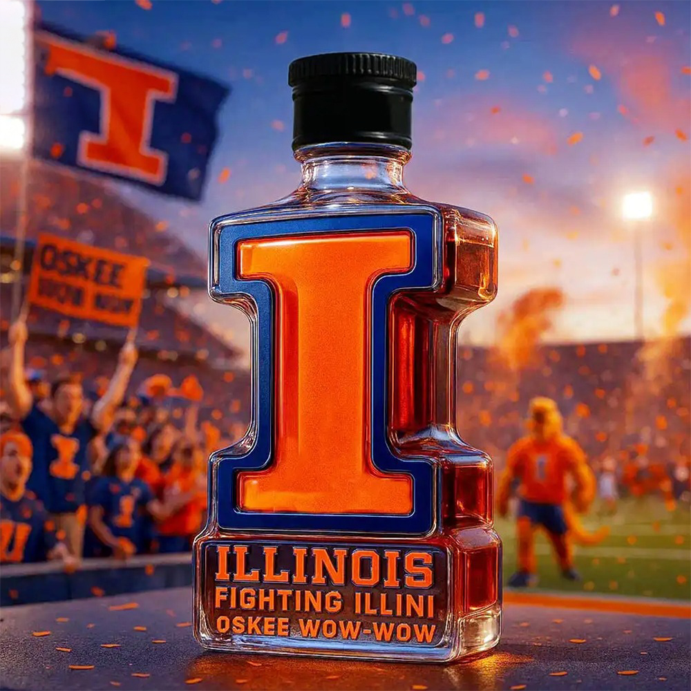 Illinois Fighting Illini Limited Edition Collectors Whiskey Bottle 2025 - Image 4